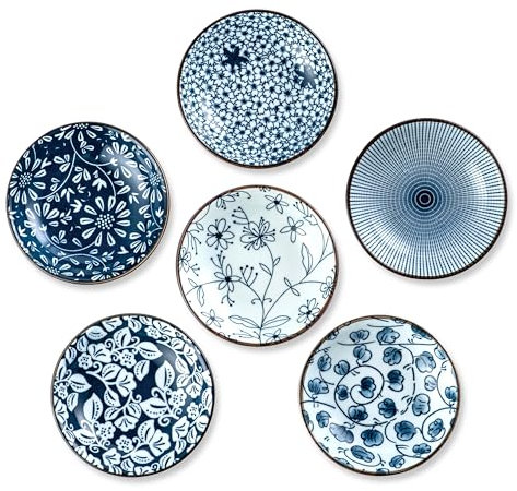 Besmeety 6 x Keramik Dip-Schalen für Charcuterie-Board, Sojasauce, Tomatensauce, 2 x 10,3 cm