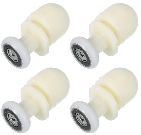 sourcing map Lot de 4 roulettes de rechange pour porte de douche coulissante de 19 mm, 4 à 6 mm, blanc