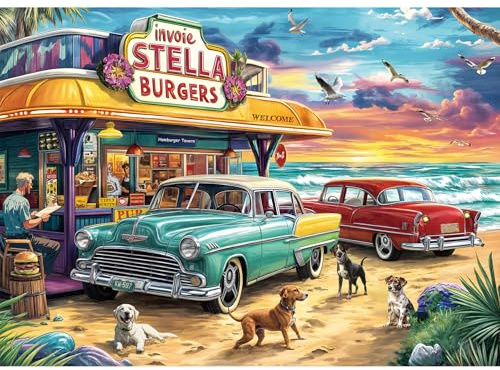 Puzzles 1000 Pieces for Adults jigsaw puzzles for adults 1000 Piece Puzzle Challenging Game for The Whole for Women, Gifts for Men, Theme:Seaview Campground