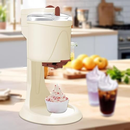 Soft Ice Cream Maker, Heladera Casera, 1L De Gran Capacidad, 4D Doble Mezcla, Fácil De Hacer En 10 Minutos, One-touch Fregado De La Cubierta Interior, Para El Hogar, Tienda De Bebidas, Cafetería, Casa