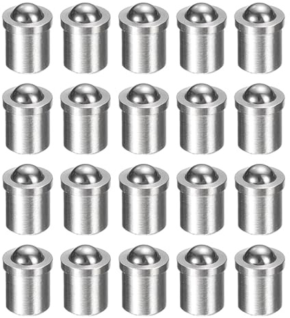 sourcing map 20 pistoni a molla con punta a sfera, 4 x 5 mm, 25 N, in acciaio inossidabile, con perline di posizionamento di precisione, chiusura a sfera, per porte, armadi, dispositivi meccanici