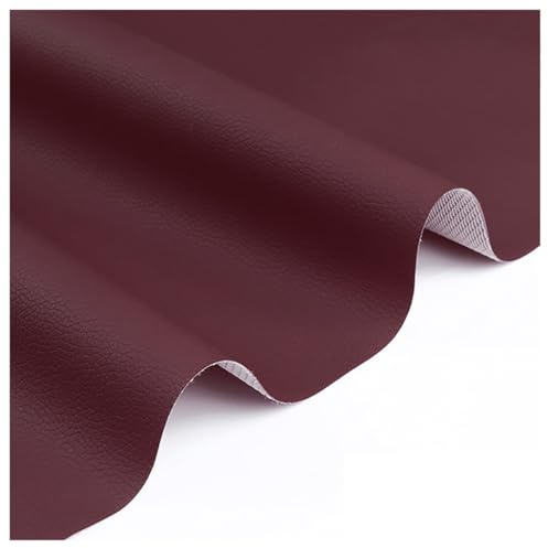 Kunstleder Meterware 100 x 160cm, Wasserdicht Leder Stoff Gekörnt Lederimitat Texturiert Lederstoff Meterware Kunstleder Leder Risse Bezugsstoff für Autositze Sofa Geldbörsen Handwerk(Liver red,1.6X2m