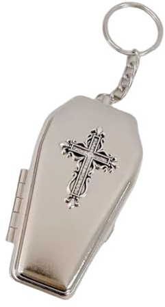 GMBYLBY Llavero de ataúd de metal con detalles intrincados, colgante que se puede abrir, accesorio de moda, textura para