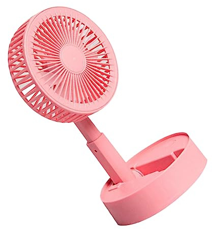 BAZEITFLOW Ventilador Portátil USB Recargable Multifuncional Plegable Ligero Pequeño para Mesa y Mano Soporte Teléfono Oficina y Viaje Color Rosa