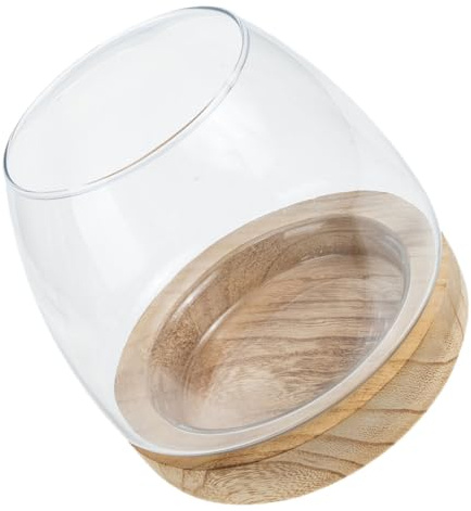 GALPADA Aquarium de Bureau Verre Transparent avec Support Décoratif Multifonction pour Poissons Rouges et Plantes Grand Modèle Élégant