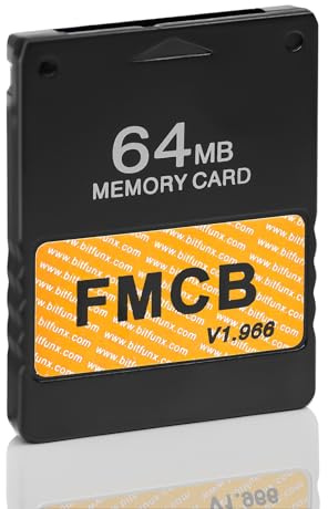 GuileKeys Free McBoot PS2 Memory Card v1.966, 64MB FMCB Memory Card for PS2 Fat Console, Runs Games in USB Hard Drive or Hard Disk, Video Game Adapter with No Lag, Plug & Play