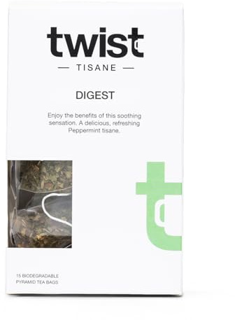 Twist Teas - Digest – 15 Plastic-Free Peppermint Teabags | Naturally Caffeine-Free | Pure Peppermint Leaf Infusion, Sugar-Free, Hand-Blended in the UK, Vegan