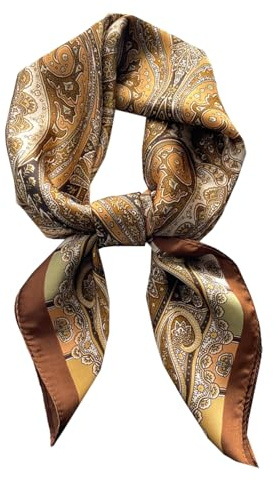 DIPZO Halstuch Damen, Leopardenmuster 70 x 70 cm, Seidenähnliches Bandana für Haare, Hals, Taschen & Modeaccessoires, Ideal für Geschenke & Outdoor-Aktivitäten, Braun