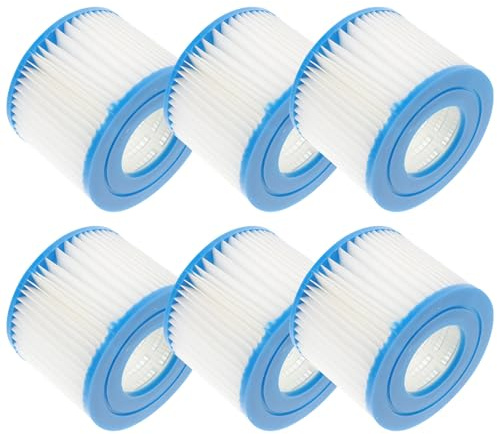 HOMSFOU 6 Stück Kartuschen Poolfilter Vi aus Pet Vliesstoff Wiederverwendbar Kompatibel mit Gängigen Schwimmbadfiltern Einfach Wechselbar für Sauberes Poolwasser