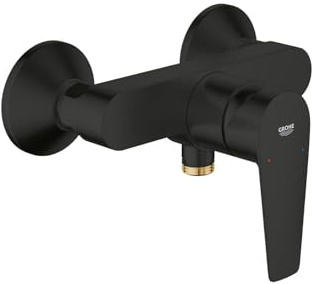 GROHE StartEdge, Duscharmatur Aufputz (Mischbatterie für die Dusche, mit Temperaturbegerenzer, eigensicher gegen Rückfließen, Armatur mit Metallhebel, langlebige Oberfläche), mattschwarz, 233472431