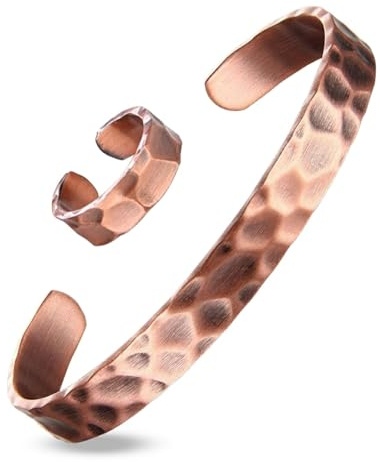 BioMag Set Bracelet et Bague en Cuivre Pur,Cadeau rêvé