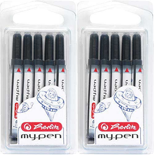 Herlitz 10999852 Universal-Tintenpatrone - my.pen, blau (2x 5 Patronen, blau)
