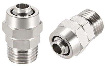 sourcing map Conector Manguera, Racor Neumatico Recto Hidráulica, Tubo de 10mm Diámetro Exterior x G1/4 mm Macho, Adaptador Manguera Tubo, Enchufe Rapido Neumatico, 2 Piezas