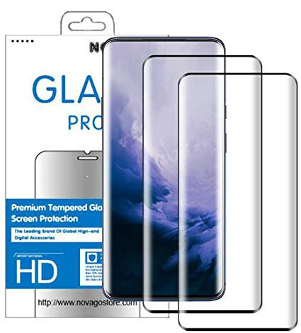 NOVAGO [2 Pack] Compatible con OnePlus 7 Pro (1+7 Pro) Protectores de Vidrio Templado(Cubre Toda la Pantalla)