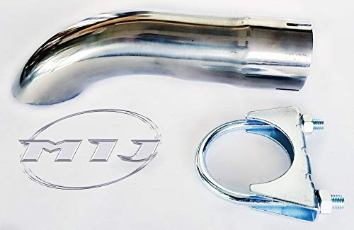 Curl Down Exhaust Tail Pipe Clamp On Curve Downwards Tip Stainless Steel Trim Mufflers Rear Back Box (2.5 - 63mm)