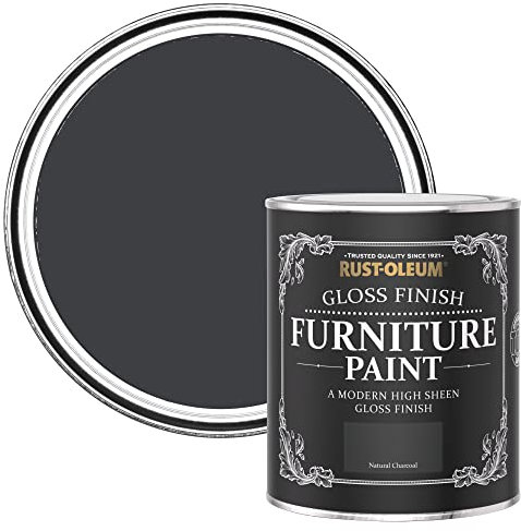 Rust-Oleum Peinture Noire pour Meubles, Finition Brillante - Charbon Naturel 750ml