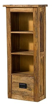 MASSIVMOEBEL24.DE Hängeschrank Mango Natur lackiert Railway #180 | 50 cm (BxTxH) 20 kg Industrial montiert vollmassiv