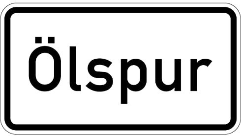 MBS-SIGNS® Aufkleber Verkehr Zusatzzeichen Ölspur StVO Hinweis Schild Folie selbstklebend | Größe wählbar Made in Germany, Größe: 42x23,1 cm