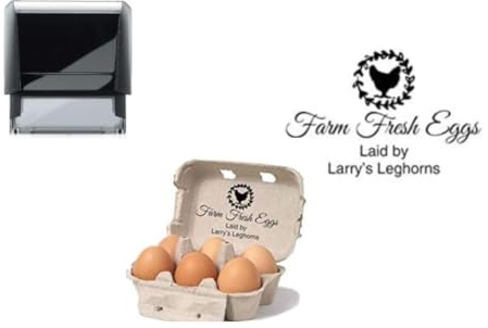 Personalised Egg Box - self Inking Stamp - 73 x 35mm Black Ink