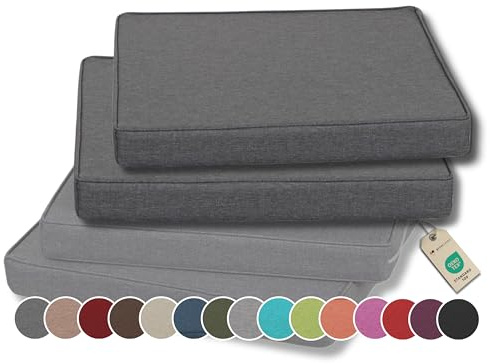 Gutekissen® Stuhlkissen Polsterauflage Auflage für Stühle/Bänke für Haus und Garten Sitzauflage Gartenkissen Sitzkissen viele Farben FK5 (50x50, Anthrazit, 2)