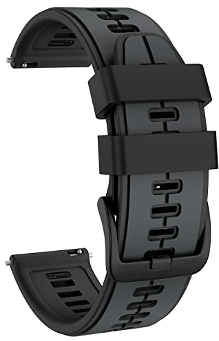 ISABAKE 22mm Silikon Armband für Garmin Vivoactive 4/Venu 2/Galaxy Watch 46mm,22mm Sport Weiches Silikon Uhrenarmband für Huawei Watch GT2/Gear S3 Frontier/S3 Classic/Ticwatch Pro S2/E2