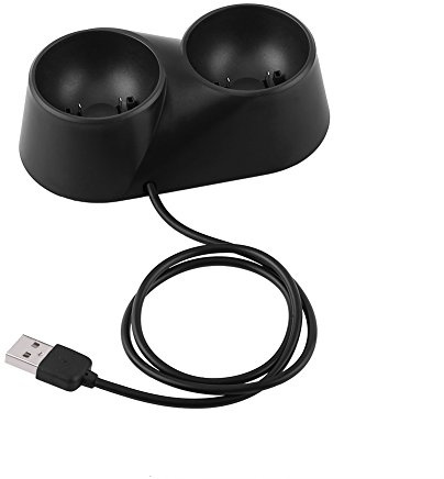 EBTOOLS Dual Charging Dock Charging Station Stand for VR Remote Controllers VR Mini USB Charging Station for M Space Saving Le | Dual-Port Station for Move, 5V Input , 73g