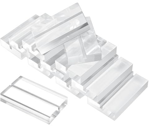 Bubuny 12 Stück Tischkartenhalter Stabil Acryl Transparenter Kartenhalter für Hochzeit Partys Menükartenhalter Postkartenhalter Fotoständer Postkarten
