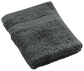 Douceur d'Intérieur Elegance - Toalla para Invitados (30 x 50 cm) Antracita, 100% algodón Liso
