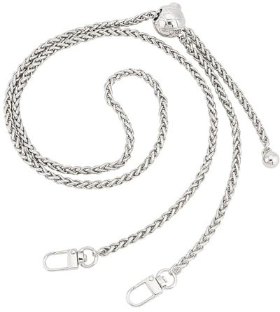 SSyang Catena in metallo, tracolla di ricambio, 120 cm, con fibbie, con lunghezza regolabile, fai da te, per borsetta da donna, borsa a tracolla (argento)
