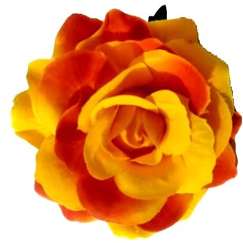 Wisafory 10 Stück Künstliche Blumenköpfe Rosen Blütenköpfe RosenKöpfe Kunst Blumen Rosen Köpfe Kunstblumen Rosen Seidenblumen Dekoration für Hochzeit Party DIY Basteln 11 cm Orange-gelb | Realistische Rosenoptik, pflegefreie Seidenblumen, ideal für Hochzeit, Tischdeko, Kränze, Geschenkgestaltung und Basteln