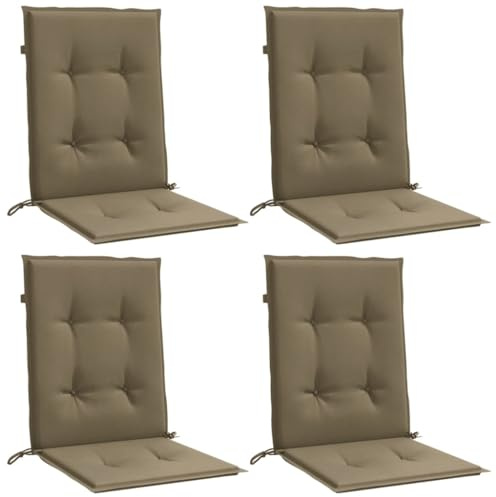 vidaXL Niedriglehner-Auflagen 4 STK. Melange Taupe 100x50x4 cm Stoff