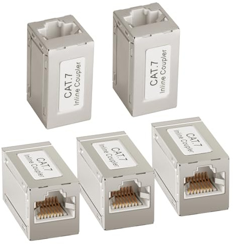 AXFEE RJ45 Kupplung Cat7, 5 Stück CAT6 Kupplung Verbinder, Lan Kupplung | für Lan Kable, Lan Kabel Verlängerung, LAN Verbinder Netzwerkkabel, Ethernet Kabel Patchkabel für Cat 7 Cat6 Cat5 Cat5e