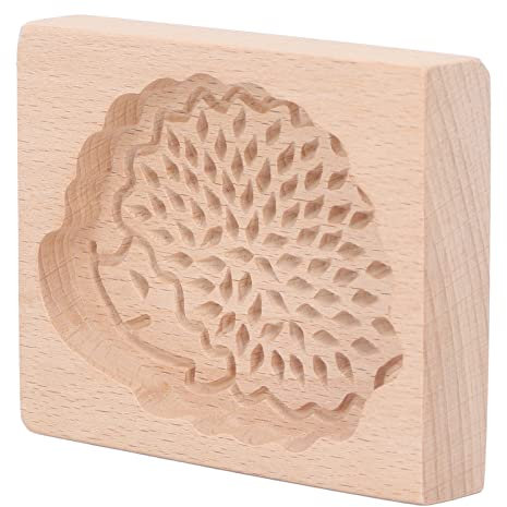 Animal Cookie Mo1d, Lovely and Vivid Wooden Biscuit Press Stamp, Easy Demoulding Smoothly Cookie Mo1d for Biscuit Dough, Muffin, Sugar, Animal Shape Cookie Cutter (Hedgehog