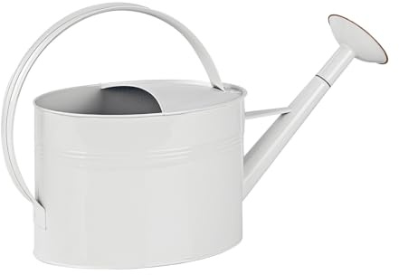 Dema Metall Gießkanne Victoria 5L Weiß mit Brause Bewässerungskanne Wasserkanne