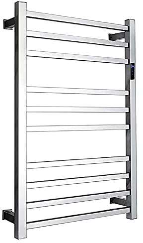 OZBMA Electric Heated Towel Rack Electric Towel Warmer Radiator, Electric Heated Towel Rack, Wall Mount Heated Towel Rail with Timer/Temperature Control Drying Rack,Plug in (Plug in)