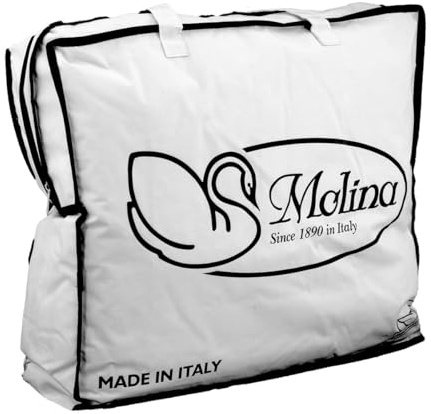 SofficePiuma by Molina 100% Piumino d'oca argentata Invernale caldo extra caldo, Tessuto Antiacaro Traspirante Silenzioso art. MORFEO (5 Punti Calore EXTRA WARM, 250x220 Matrimoniale King)