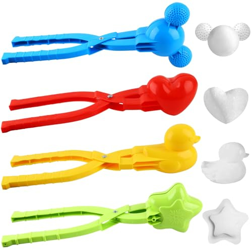 Schneeball Maker Groß, CIYIN 4 Stück Schneeball Clip, Schneeball Former, Schneeballmacher, Schneeballzange, Schneespielzeug für Spielen Schnee, Schneeball-Kämpfe