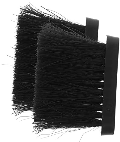 Tête de Brosse de Rechange pour Cheminée, Lot 2 Pièces, Plastique Sisal | Accessoire Noir pour Nettoyage Quotidien, Collecte Cendres et Sciure, Usage la Cuisine, Tabletop et Clavier