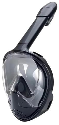 CQJJXKYC Tauchmasken Schnorchelmaske Unterwasser Schnorcheln Volle Gesicht Erwachsene Kinder Schwimmen Maske Set Scuba Tauchen Atemschutz(Black)