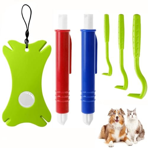 Zwenjuan 6 PCS Strumento per Rimozione delle Zecche,Ganci per Zecche,Gatti e Esseri Umani Senza Dolore,Rimozione Zecche,Strumento Portatile Multifunzionale