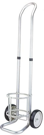 Verstellbarer 2-Rad-Sauerstoffflaschenhalterwagen, Rollwagen aus Aluminiumlegierung für Zuhause und Labor, höhenverstellbares Lagerregal für Gasflaschen (12,5 cm / 4,7 Zoll)