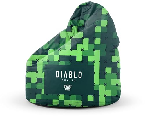 Diablo Pouf Gaming Enfant Craft Edition Imperméable 80 x 110 x 80 cm