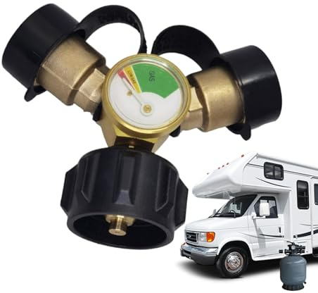 Sionhiuo Diviseur Y pour Propane - Raccord QCC Double Voie pour Bouteilles de Gaz Propane,Robinet d'Arrêt en Laiton Étanche Accessoires de Réchauds Portables pour Intérieur Extérieur et Camping