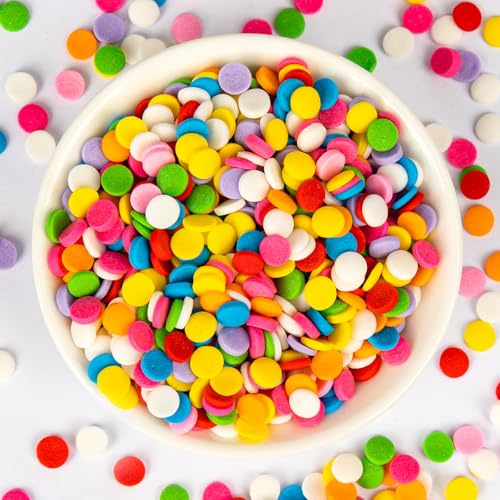 Twisweet Rainbow Confetti Sprinkles 130g, Edible Round Sugar Sprinkles | Multicoloured round sugar sprinkles for cakes, cupcakes, cookies and ice cream; ideal for birthdays, Easter and Christmas