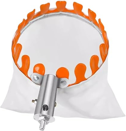 Vgvgaj Recogedor de frutas, 24 x 18 x 15 cm, recogedor de frutas para cosechar manzanas de metal con bolsa de tela, herramientas de recolección de frutas para recoger frutas de gran crecimiento