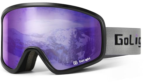 GoLight Polarized Anti-Glare OTG Ski Goggles Cylindrical Double-Lens Anti-Fog Design with Full Multi-Layer Mirror Coating, UV400 Protection, Wide Panoramic View & Triple-Foam Comfort for Skiing