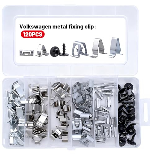 RUNYU 120 Stück Auto Vordertür Innenverkleidung Befestigungs Metall Clips | Metall Befestigungsclips Auto Federclips, Autos Vorne Konsole Befestigungs Klammern Türverkleidung Clip Set