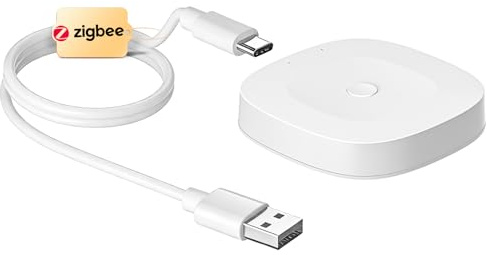 MOES Zigbee Gateway für Tuya Geräte, Smart Home Hub Typ-C Anschluss kompatibel mit Tuya/Smart life App, Bridge für 50 Geräte, Hausautomation für Sensoren & Schalter