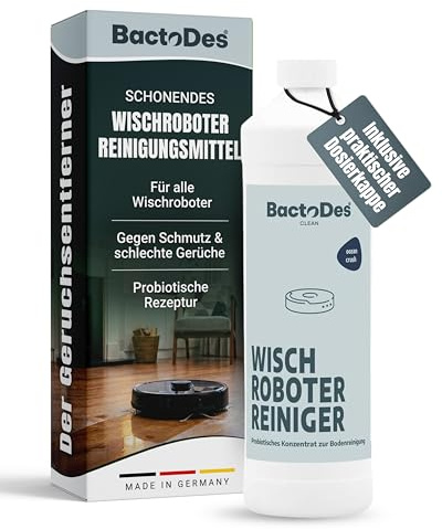 BactoDes Clean Wischroboterreiniger 1L inkl. Dosierkappe I Probiotische Reinigung & Geruchsentfernung I Streifenfrei & schonend I Ideal für Fliesen, Naturstein & versiegeltes Parkett