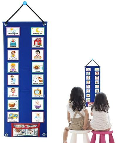 Programma di routine visiva, tabella giornaliera della lista di controllo del comportamento delle attività, pianificazione visiva programma giornaliero - per bambini in età prescolare, ragazzi